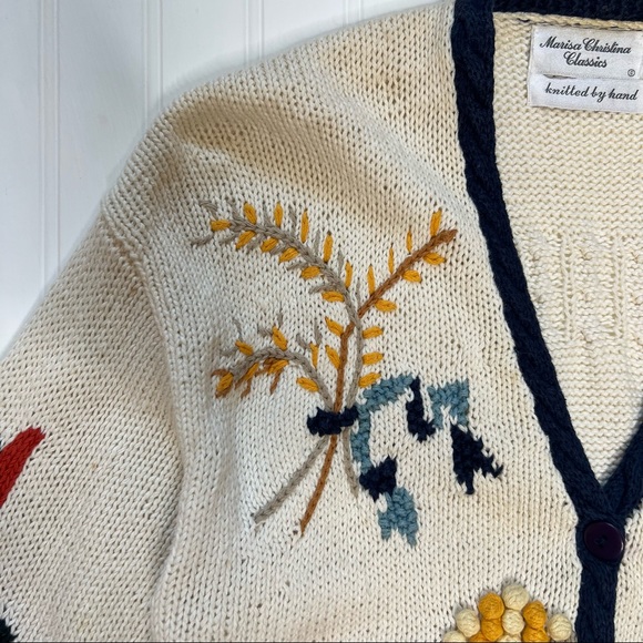 Marisa Christina Classics Fall Hand Knitted Button Down Sweater/ Cardigan - Picture 2 of 16